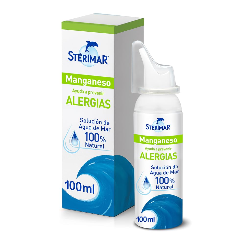 Stérimar Solución Fisiológica Nasal Manganeso 100 ml. | Auxiliar en el Tratamiento y Prevención de Alergias. Uso de 10 a 15 Días. 100% Natural, Eficacia Clínicamente Comprobada.