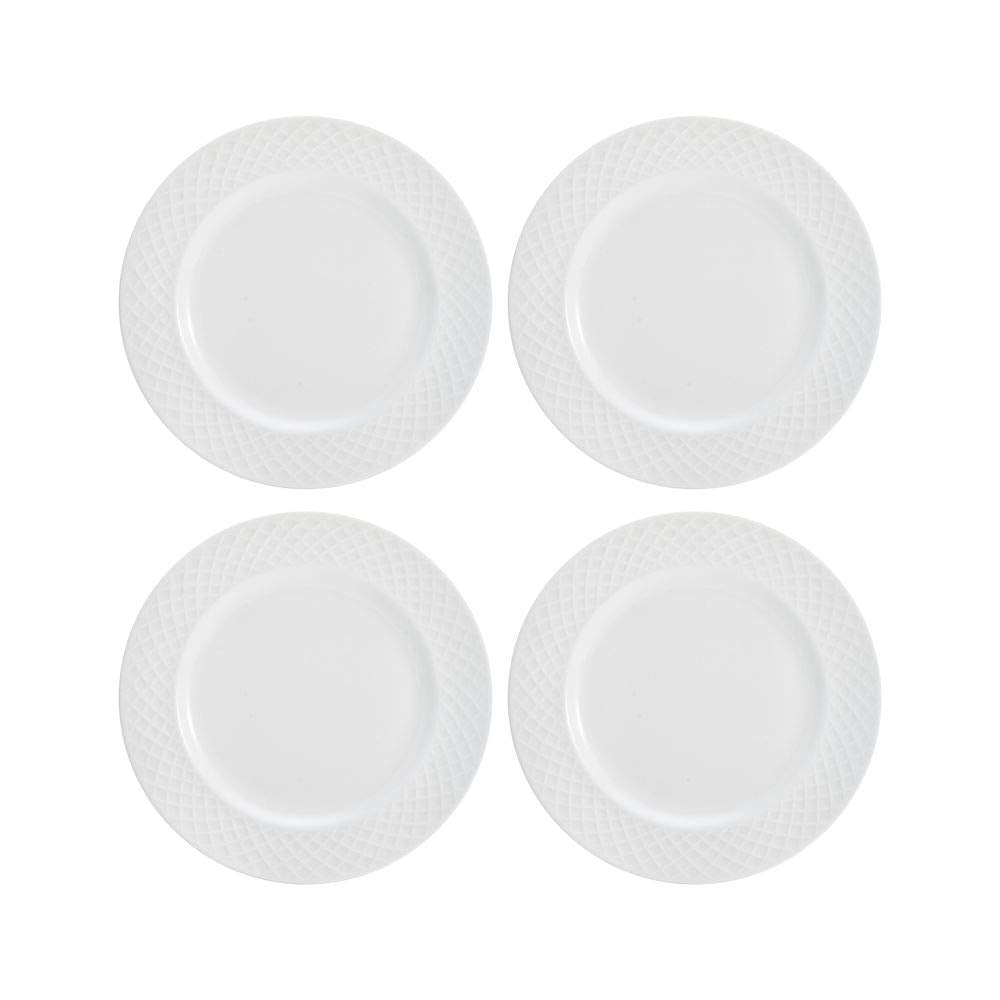 Mikasa Trellis - Juego de vajilla de 16 piezas, servicio para 4, color blanco