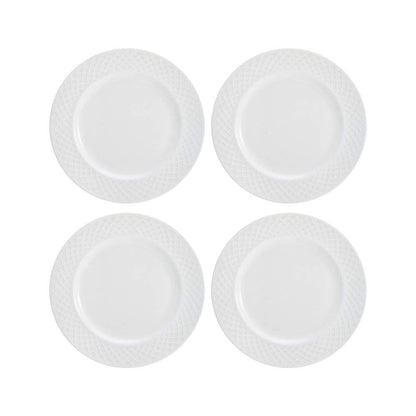 Mikasa Trellis - Juego de vajilla de 16 piezas, servicio para 4, color blanco