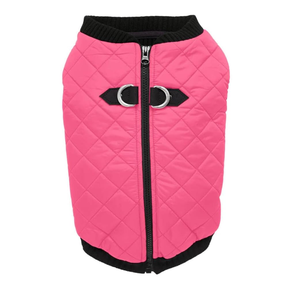 Gooby Chaleco Bomber para Perro Resistente al Agua - Small chest (~12") - Rosado