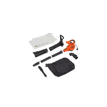 Black+Decker Soplador de Hojas y aspiradora de Hojas, 3 en 1, 12 amperios, 250 mph, 400 CFM (BV6000)