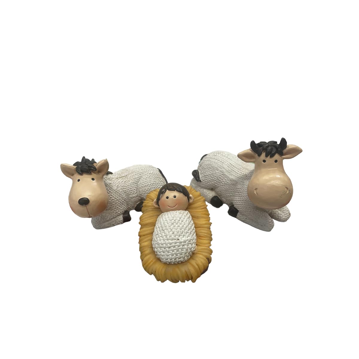 Running Decora | Nacimiento | Blanco, Dorado y Colores | Adornos Navideños | 10 Piezas | 13 cm