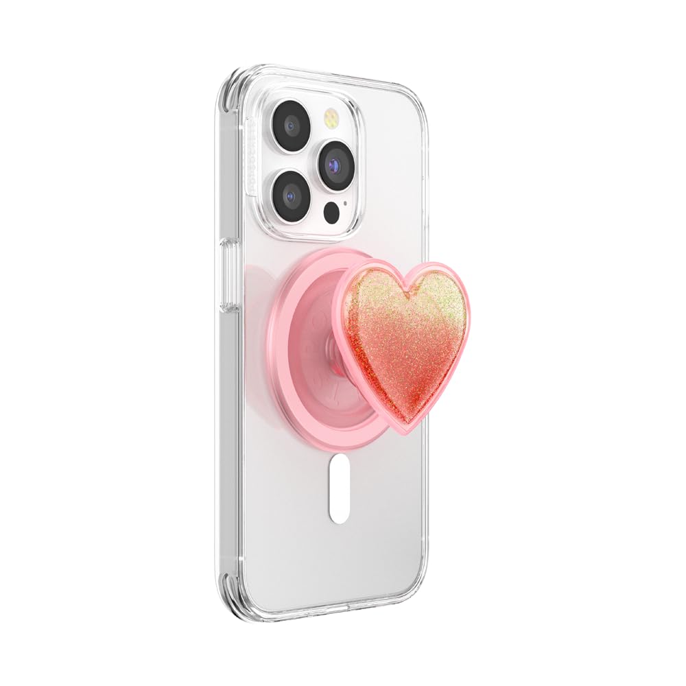 PopSockets Agarre para Celular MagSafe con Soporte, Parte Superior Intercambiable - Squishy Tidepool Heart Pinky