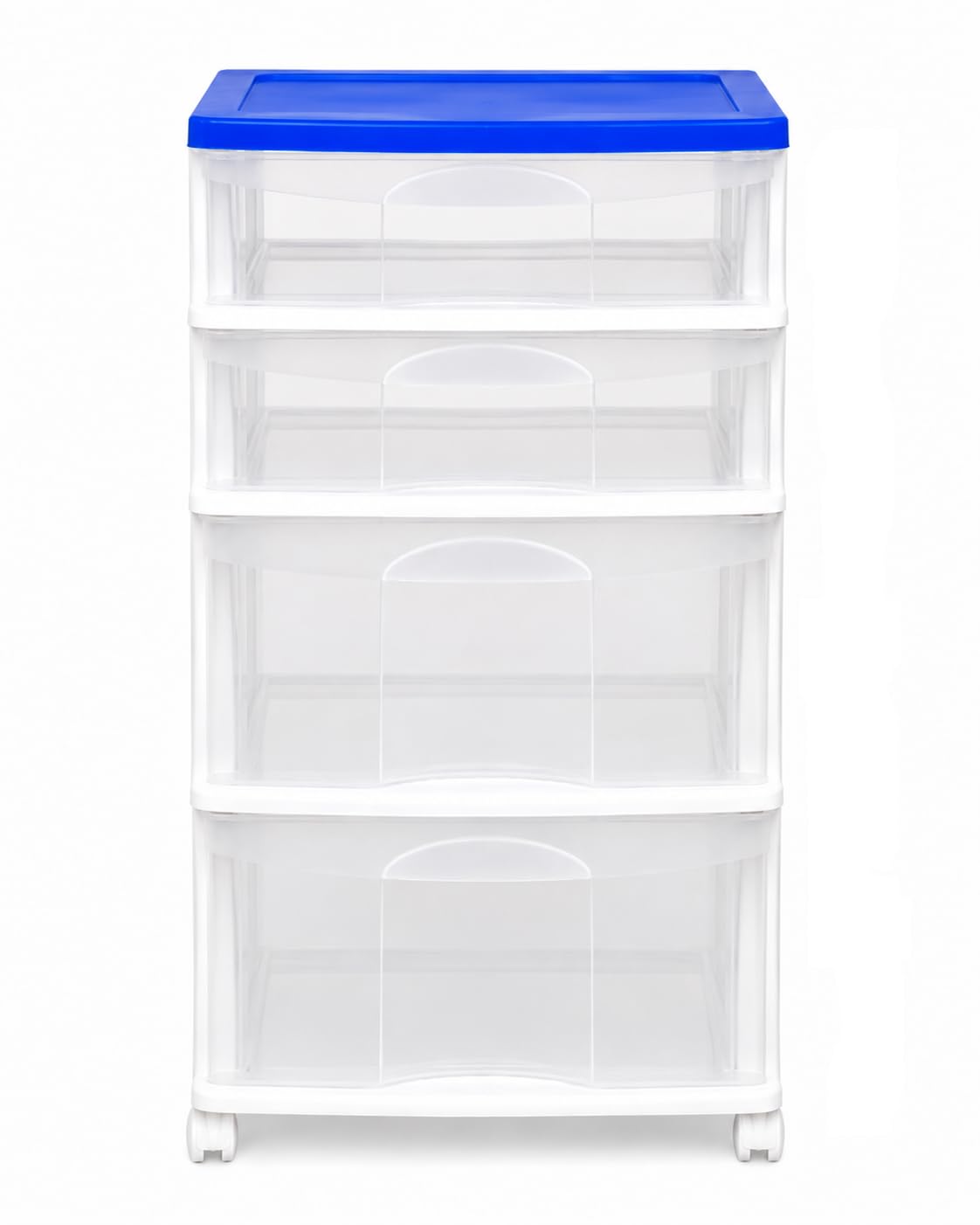Italhome Cajonera De Plástico, Cajonera Organizador Multiusos Con 4 Cajones Grandes Transparentes Tor