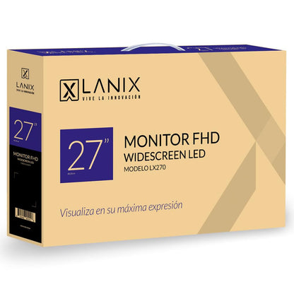 Lanix Monitor LX270 v9, 27 Pulgadas, Full HD 1080p, 75Hz, Panel IPS, FreeSync, HDMI/VGA, VESA 100x100, Negro