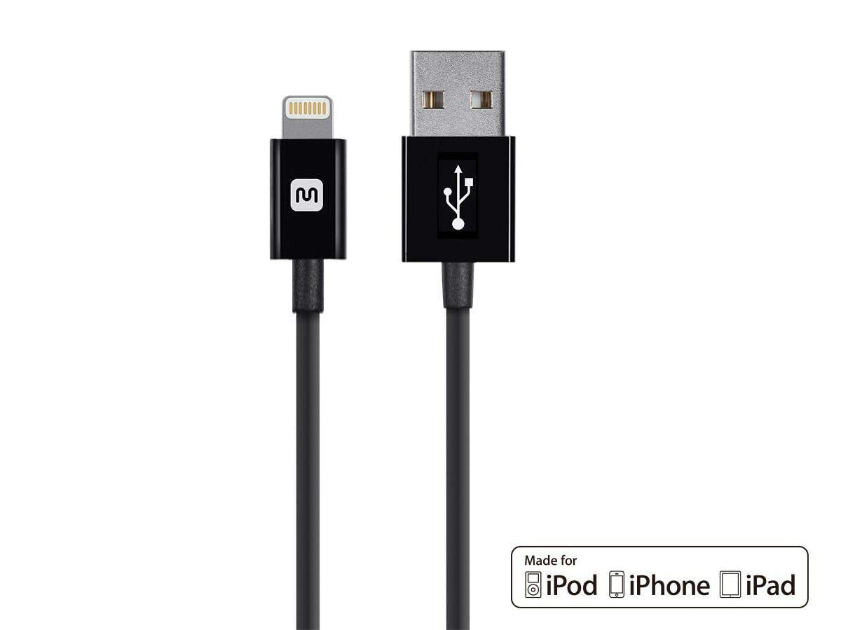 Monoprice Cable Lightning a USB Certificado MFi - Negro - 10ft