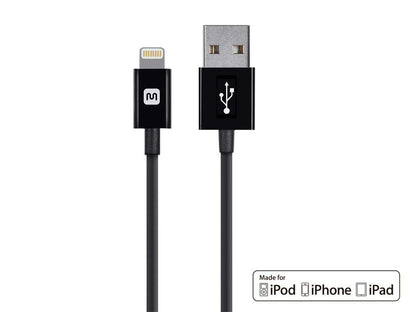 Monoprice Cable Lightning a USB Certificado MFi - Negro - 10ft