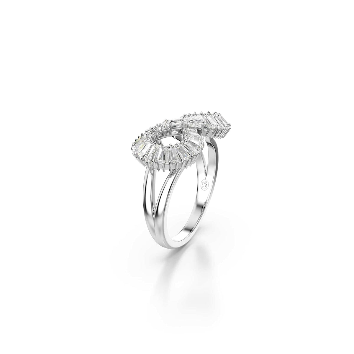 Swarovski Anillo de cóctel Hyperbola, Símbolo del infinito, Blanco, Baño de rodio
