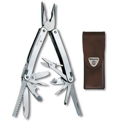 Victorinox Swisstool Spirit X, 24 Usos, Funda de Piel - Gris