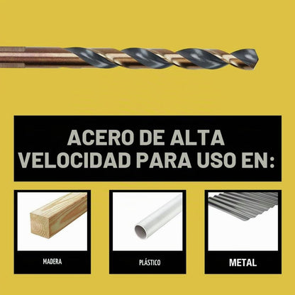 DEWALT - Juego de 21 Brocas, Punta de División de 135 Grados, Hélice de 31 Grados, Revestimiento de Óxido Negro, para Madera, Metal y Plástico (DWA1181)