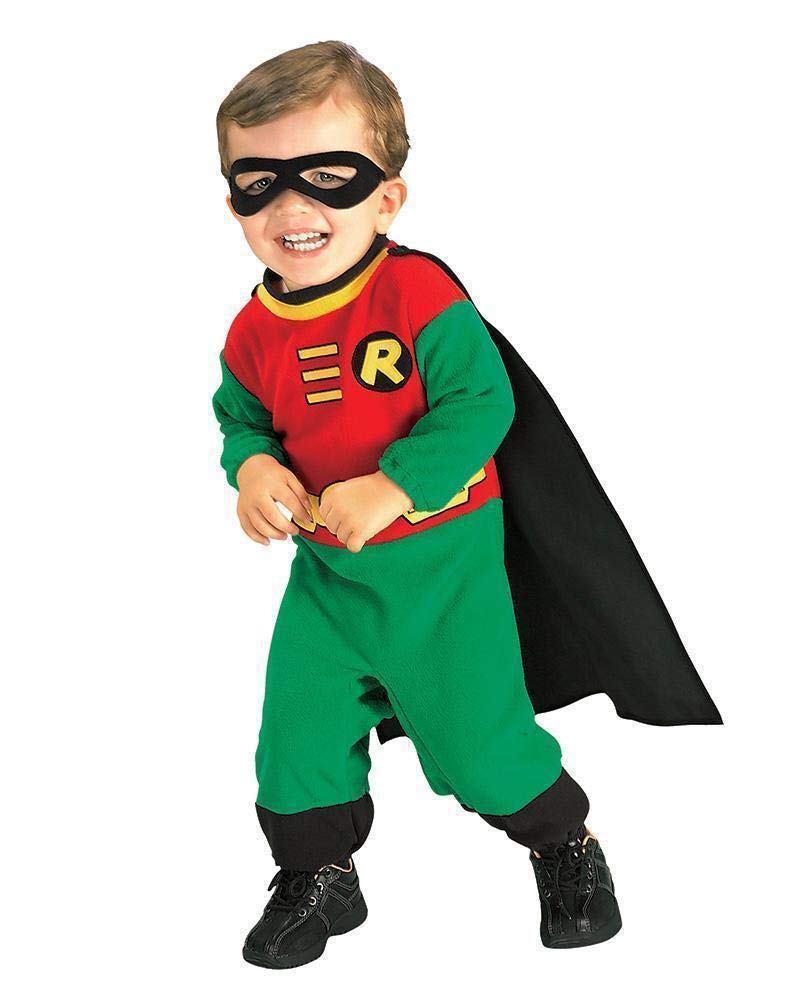 Rubie's Costume Co Baby Boy's Teen Titans Robin Romper Costume, Multi, 12-24 Months
