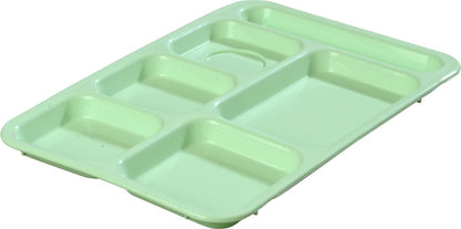 Carlisle FoodService Products P614R09 Bandeja de Polipropileno con 6 Compartimentos para Mano Derecha, 10 x 14 Pulgadas, Verde
