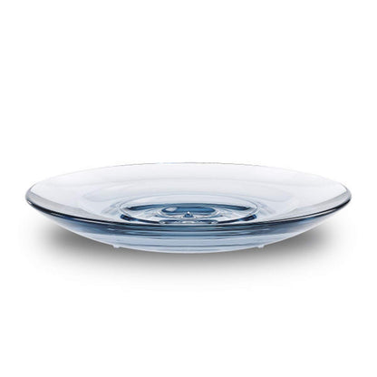 Umbra Droplet Acrylic Soap Dish Container For Bathroom - Nicely Fits Into Amenity Tray and Holds The Soap Bar Preventing It from Dirt and Ensures Zero Waste, Denim