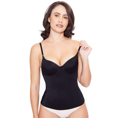 BODYcontrol Camiseta Moldeadora con Copas, Control Medio, para Mujer - G - Negro