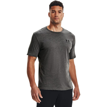 Under Armour Sportstyle Left Chest Camiseta de Entrenamiento para Hombre - Gris (Charcoal Medium Heat - Black - 019) - XX-Grande Alto