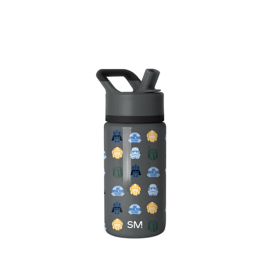 Simple Modern - Botella de agua Summit para niños con tapa de popote, vaso aislado de acero inoxidable de 14 onzas, para niños, escuela, cascos de Star Wars