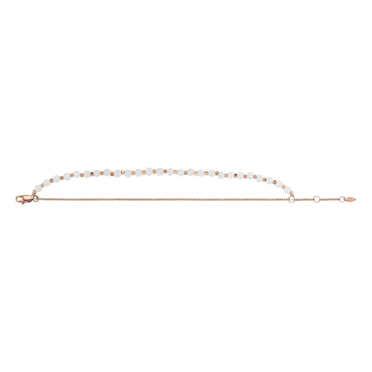 Fossil - Pulsera de acero inoxidable para mujer en tono oro rosa