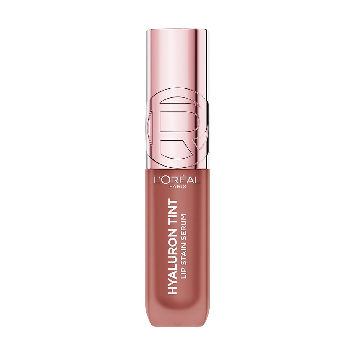 L'Oréal Paris, tinta sérum para labios Hyaluron Tint, tono 485 Nude Espresso, para hidratación instantánea, color duradero y sensación ligera
