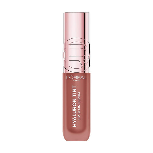L'Oréal Paris, tinta sérum para labios Hyaluron Tint, tono 485 Nude Espresso, para hidratación instantánea, color duradero y sensación ligera