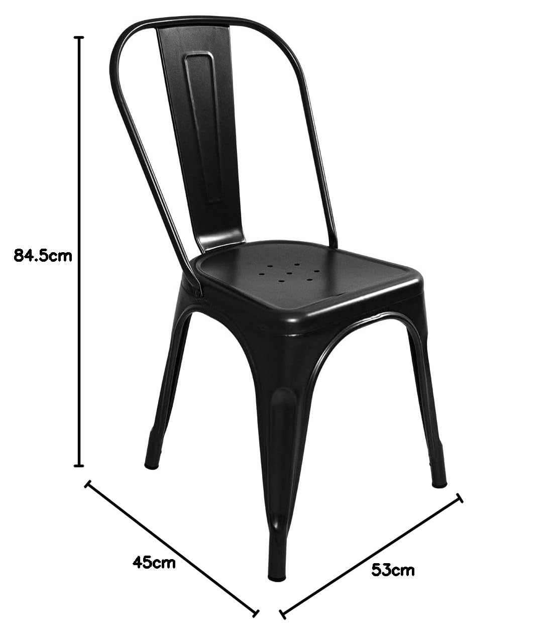 DIB CARPET & HOME Set x 4 Unidades Silla Alpes Metal Negra