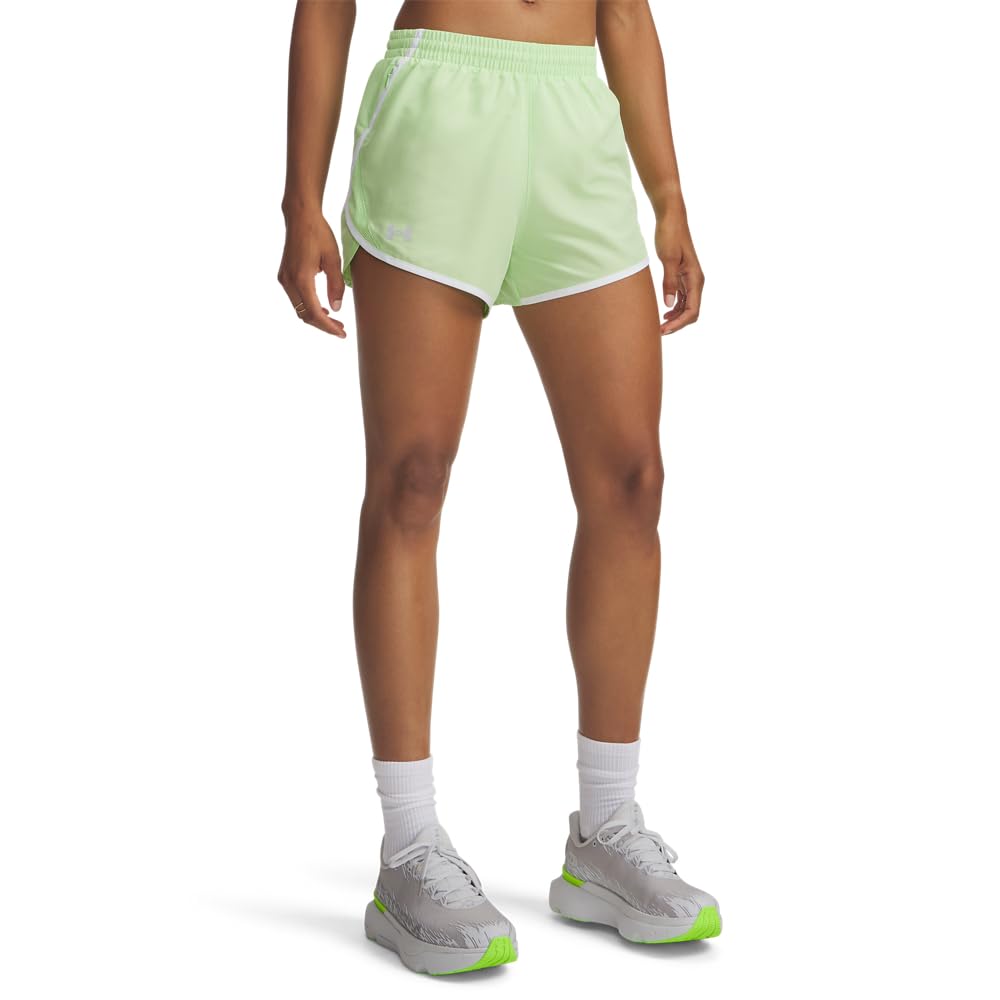 Under Armour Fly By Shorts Deportivos para Mujer - (712) Lumos Lime - White - Reflective - 3XL