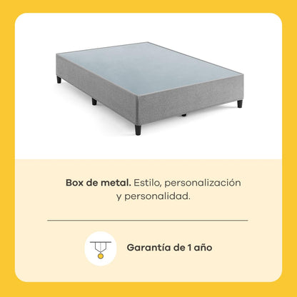 Nooz Base de Cama Metal Individual Fácil Armado Sin Herramientas Resistente Acero Sin Ruido Ahorra Espacio
