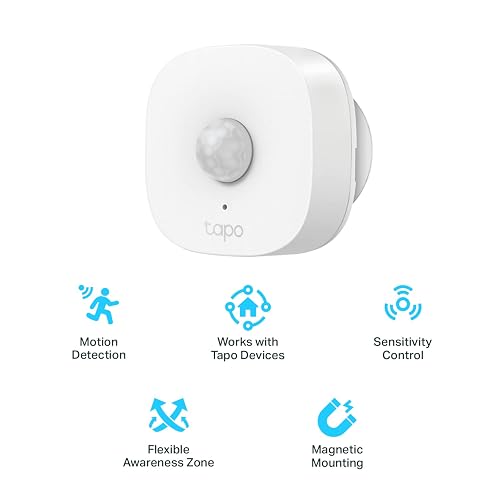 TP-Link Tapo Motion Sensor, Requires Hub, Long Battery Life w/Sub-1G Low-Power Wireless Protocol, Wide Range Detection, Adjustable Sensitivity, Real-Time Notification, Smart Action (Tapo T100)