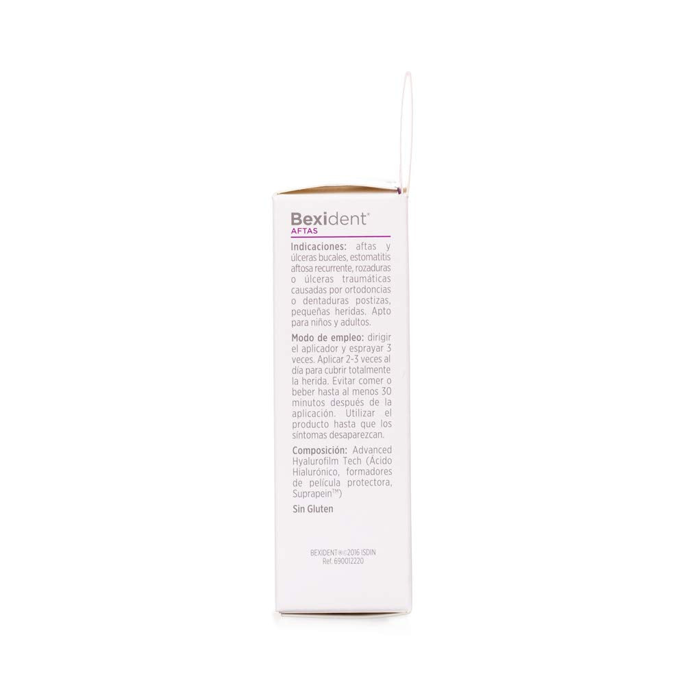 ISDIN Bexident Aftas Spray Con Ácido Hialurónico, Alivio Rápido Y Duradero, 15 ml