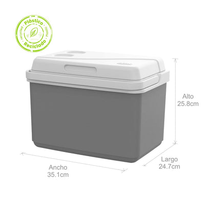 Estra Hielera Rígida 10L Portátil | Trabajo, Deporte y Picnic | 24.7x35.1x25.8 cm (10.5 QT), libre de BPA, hasta 12 latas, manija ergonómica