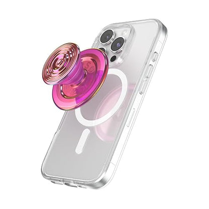PopSockets - Agarre para teléfono MagSafe, Agarre y Soporte magnético Seguro para teléfono, Soporte Manos Libres, Compatible con Carga inalámbrica, absenta Iridiscente Ondulada