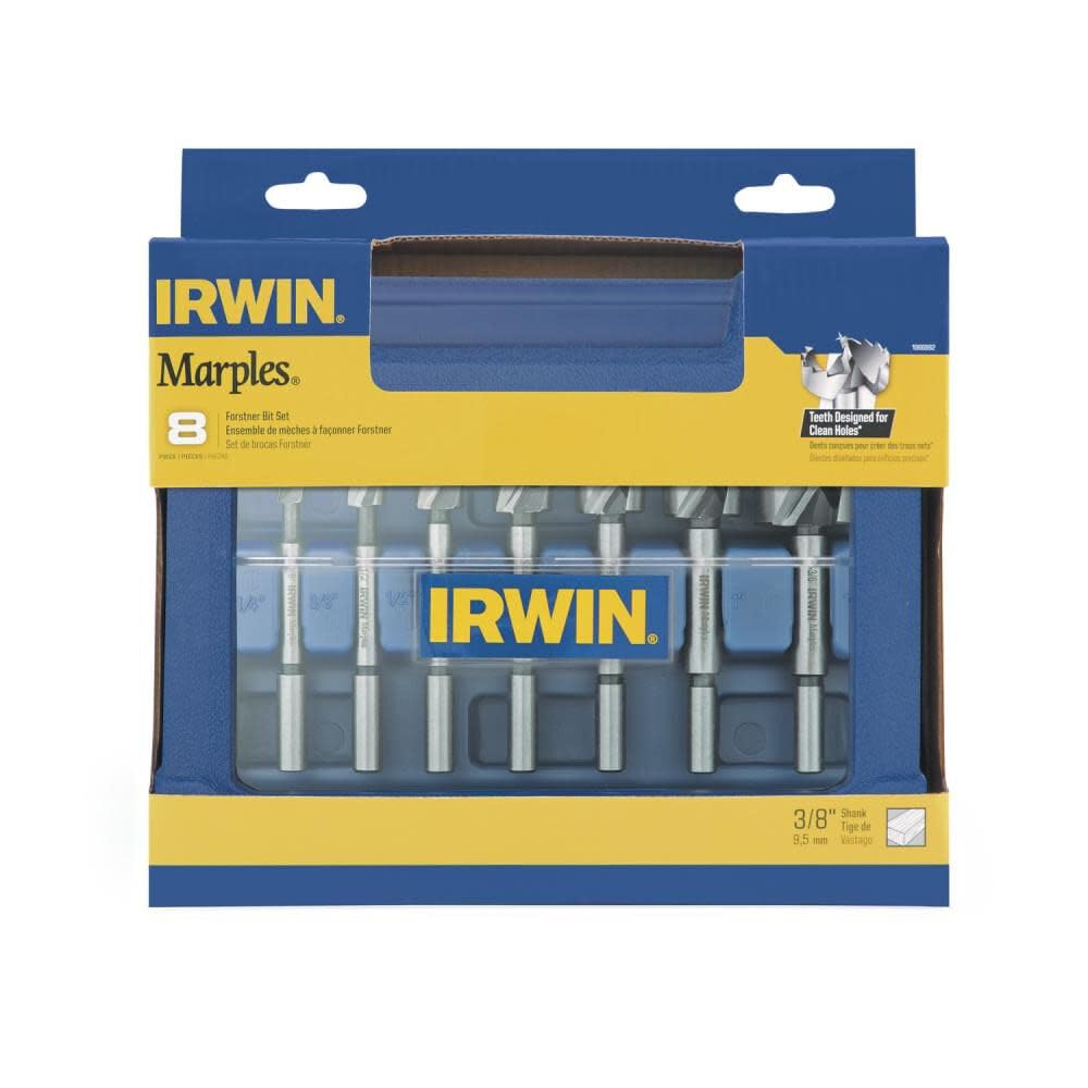 Irwin Tools IRWIN Marples Forstner Juego de brocas para madera, 8 piezas (1966892)