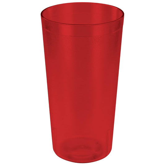 Winco Pebbled Tumblers, 32-Ounce, Red, Pack of 12