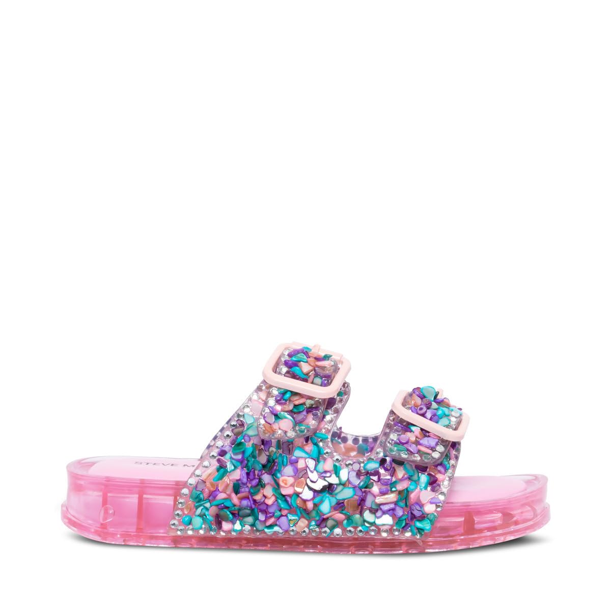 Steve Madden JLOLLI Sandalias Planas para Niña - 19.0 cm - Rosado