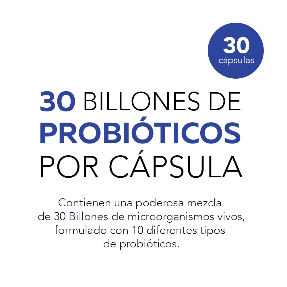 PROBIOTIX | 30 Billones de Probióticos | 10 Cepas | 30 Cápsulas
