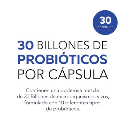PROBIOTIX | 30 Billones de Probióticos | 10 Cepas | 30 Cápsulas