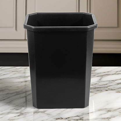 Bote de Basura Rectangular ESTRA 26L Negro | Cuerpo Apilable sin Tapa de Plástico Reciclado | Para Hogar, Oficina y Almacenaje