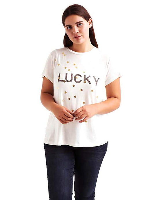 Lucky Brand Metallic Lucky tee CamisetaMujer