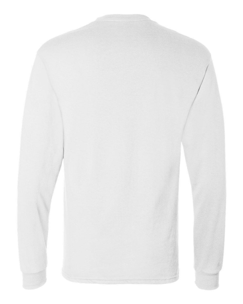 Hanes Essentials - playera de manga larga para hombre, cuello redondo de algodón para hombre, paquete de 2, Blanco - 2 paquetes, Large