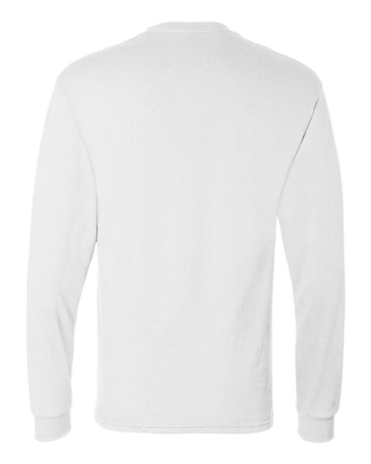 Hanes Essentials - playera de manga larga para hombre, cuello redondo de algodón para hombre, paquete de 2, Blanco - 2 paquetes, Large