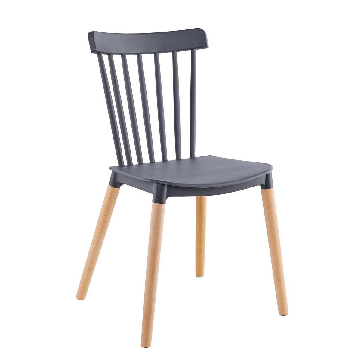 Midtown Concept 4 Sillas de Comedor French Modernas y minimalsitas con Patas de Madera Grey - 81.5 CM X 51 CM X 43 CM