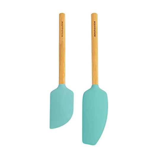 KitchenAid - Espátula de bambú (2 piezas, color azul