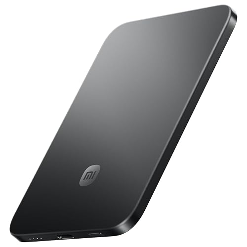 XIAOMI Ultrathin Magnetic Power Bank 5000mAh 15W, 6mm, 98g, Grafito Negro | USB Tipo C, Compatible con MagSafe para iPhone, Ligera con Carga inalámbrica, Compatible con iPhone 17/16/15/14/13/12