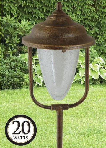 Moonrays 95825 - Luz de camino de metal estilo cordova de bajo voltaje, lámpara de 20 W