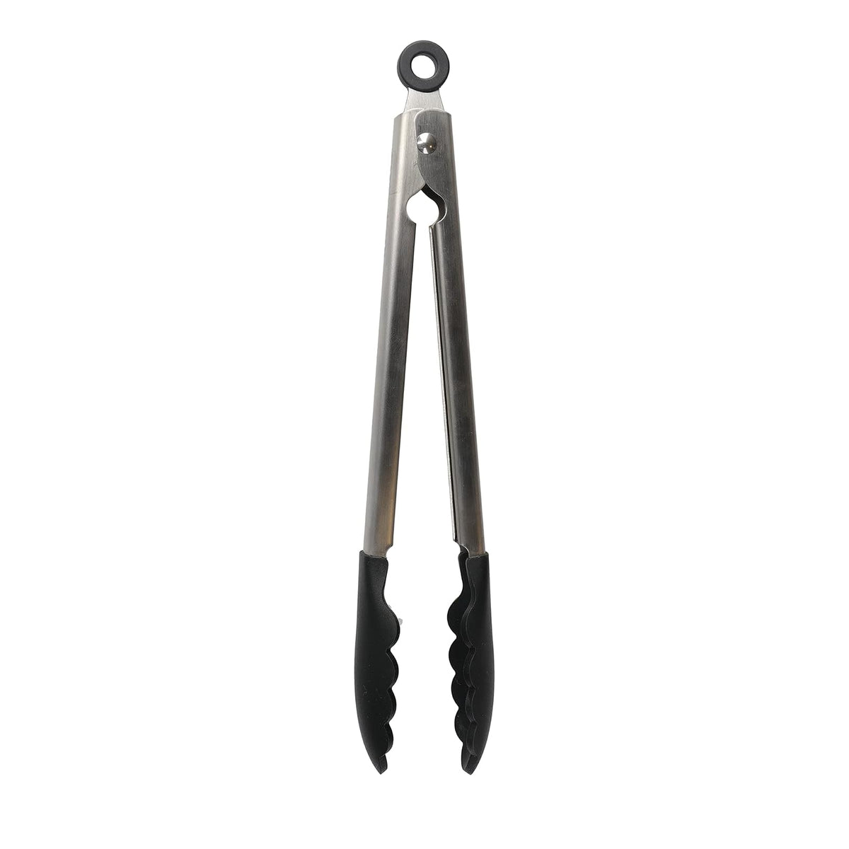KitchenAid Pinzas de Cocina de Acero Inoxidable, Colección Classic Black Premium, 30 cm, con Puntas de Silicona Antideslizante