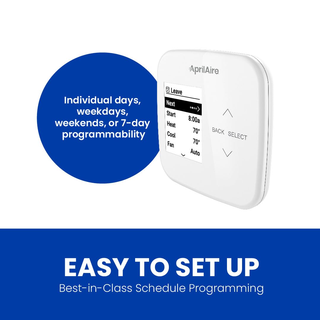 Aprilaire S86WMUPR - Termostato programable Wi-Fi, multietapa Universal con Control IAQ, etapas de Calor y frío 2H/2C o etapas de Bomba de Calor 4H/2C