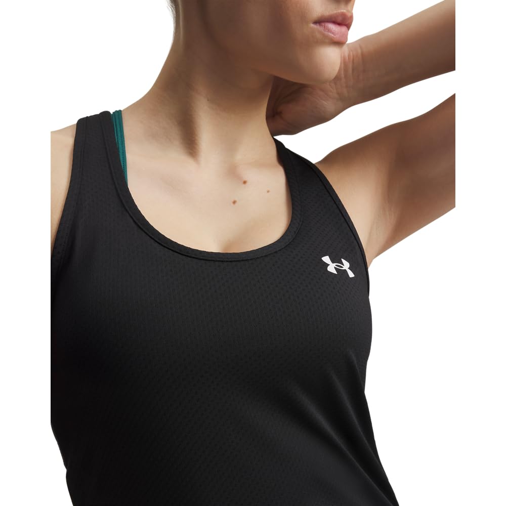 Under Armour Playera sin Mangas para Entrenamiento Tech Mesh Racer Tank para Mujer Talla M Color Negro
