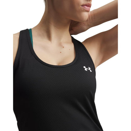 Under Armour Playera sin Mangas para Entrenamiento Tech Mesh Racer Tank para Mujer Talla M Color Negro