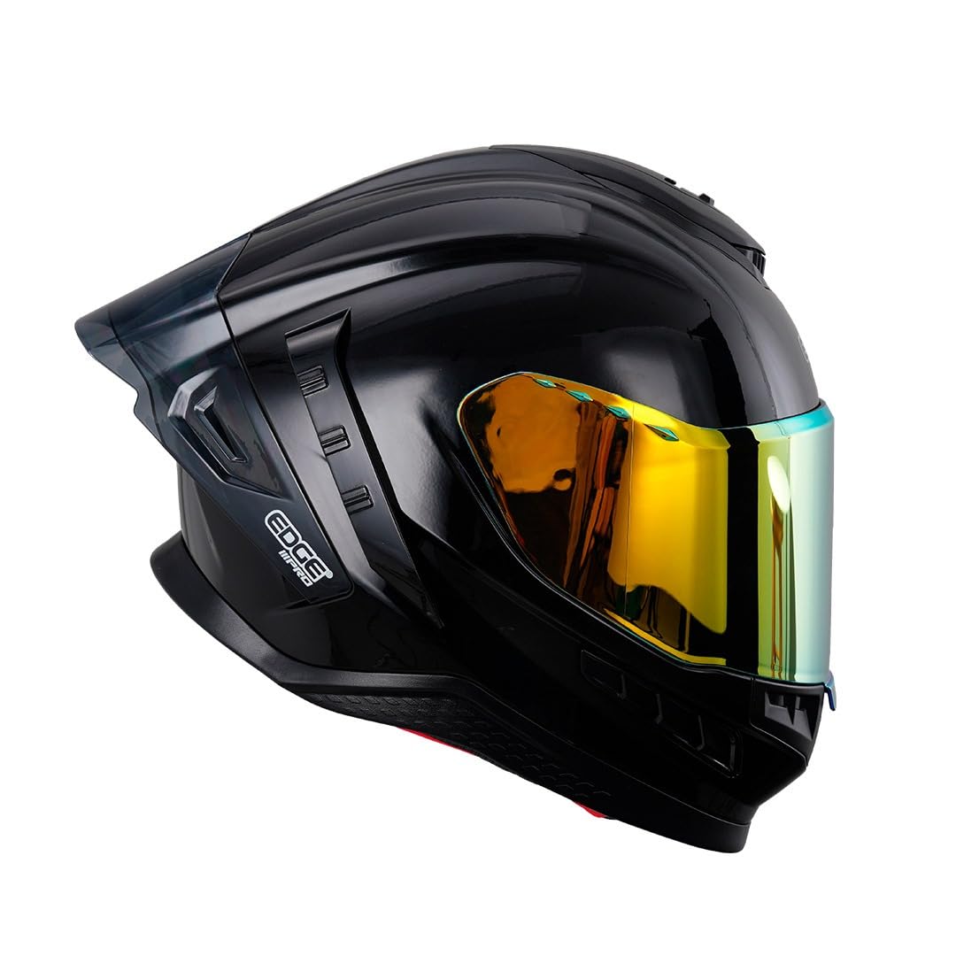 Casco Edge Integral XPRO Dot/ECE Negro Brillante Visor Amarillo L
