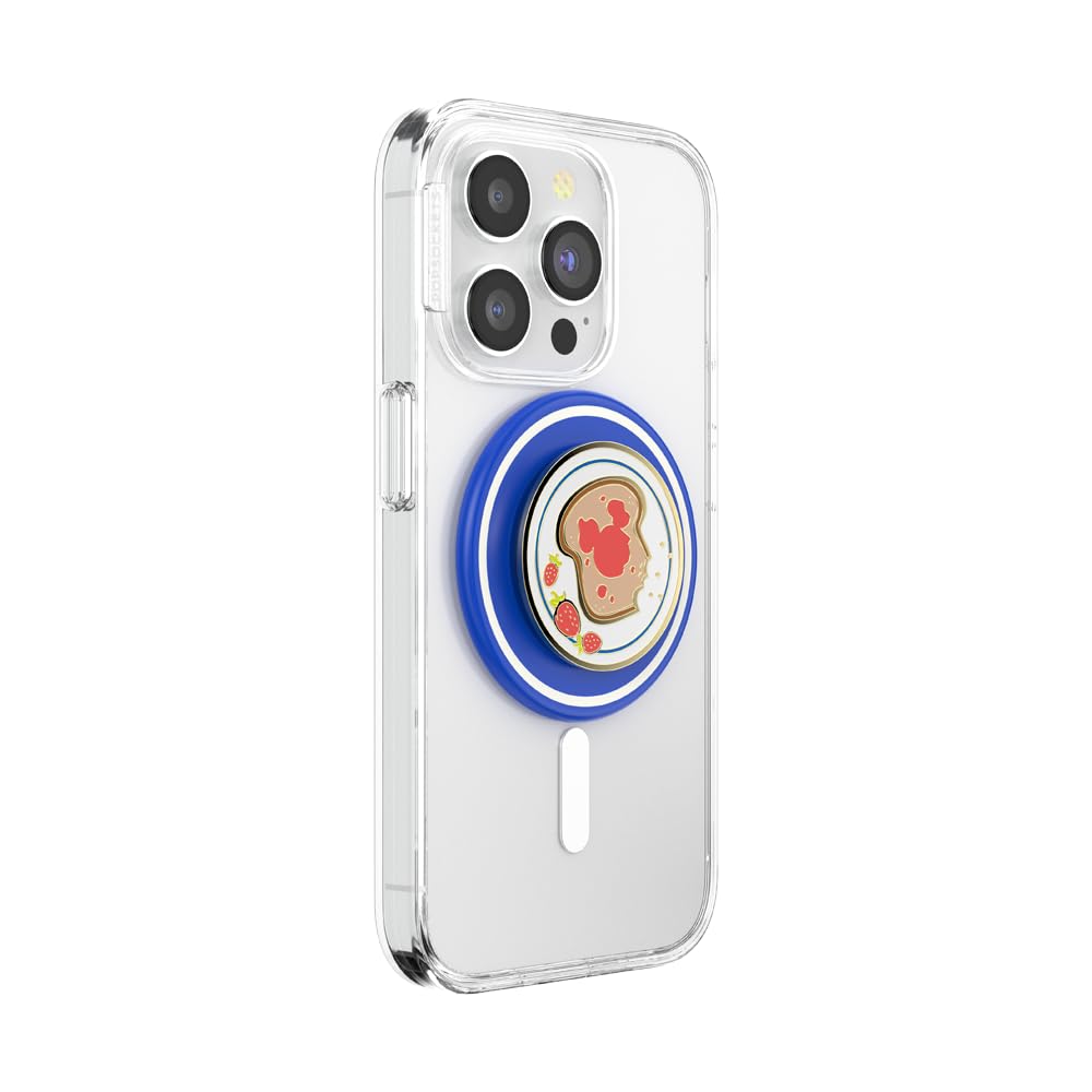 PopSockets - Empuñadura para teléfono MagSafe con Soporte, Soporte magnético, Parte Superior Intercambiable, sujeción Segura para iPhone MagSafe, teléfono y Tablet, Disney, Esmalte Mickey Toast