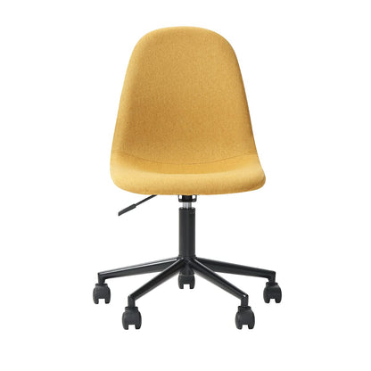 Alterego - Silla de Oficina Rolet. Giratoria con Altura Ajustable y Asiento Acolchado en Tela de Lino. Color Amarillo